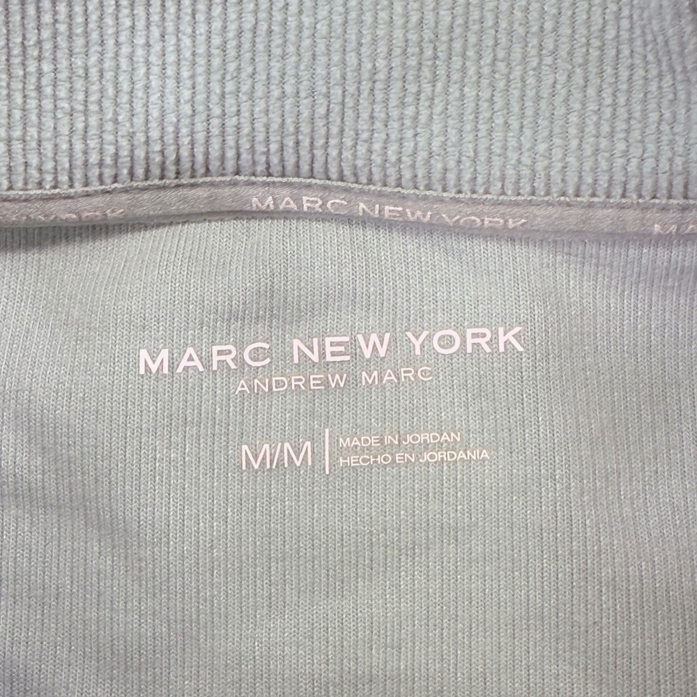 Marc New York Mens Quarter Zip Ribbed Pullover Sage Green Corduroy Sweatshirt M - Picture 5 of 12